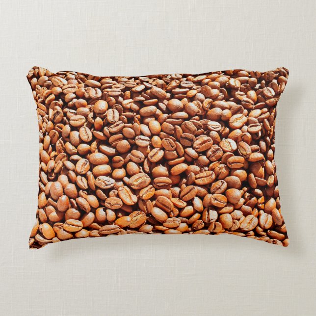 roasted aromatic coffee beans in sunlight, coffee  decorative cushion (Front)