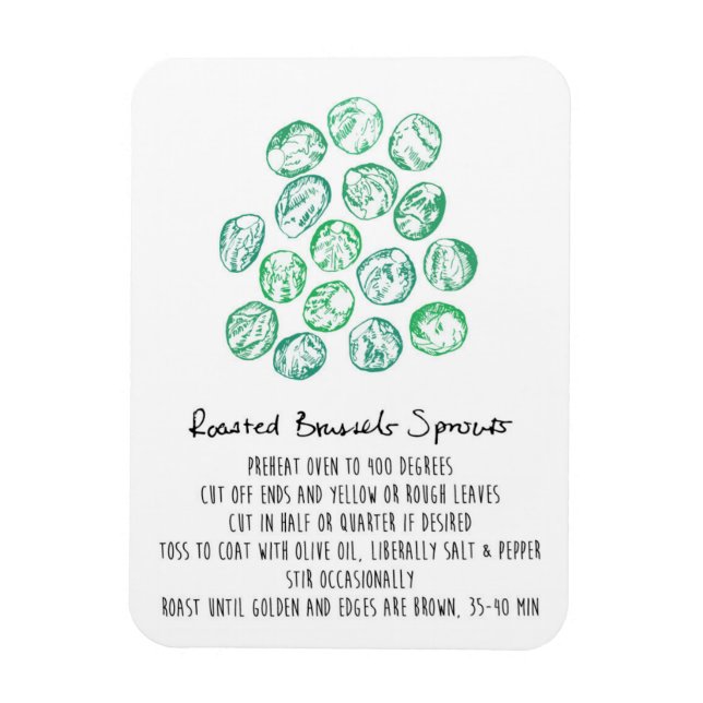 Roasted Brussel Sprouts Recipe Magnet (Vertical)