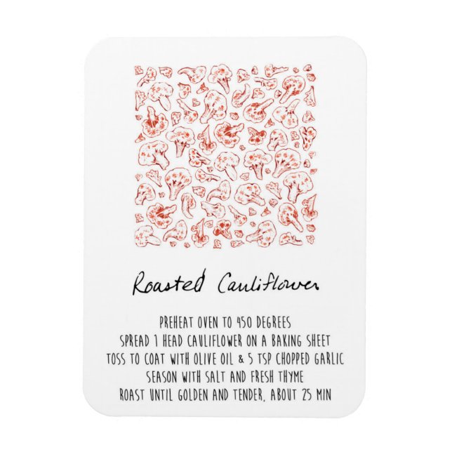 Roasted Cauliflower Recipe Magnet (Vertical)