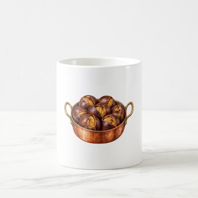 Roasted Chestnuts in a Copper Pan Coffee Mug (Center)