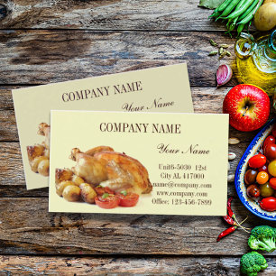 Roasted chicken deli shop diner catering business card