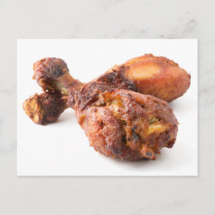 Roasted chicken legs postcard