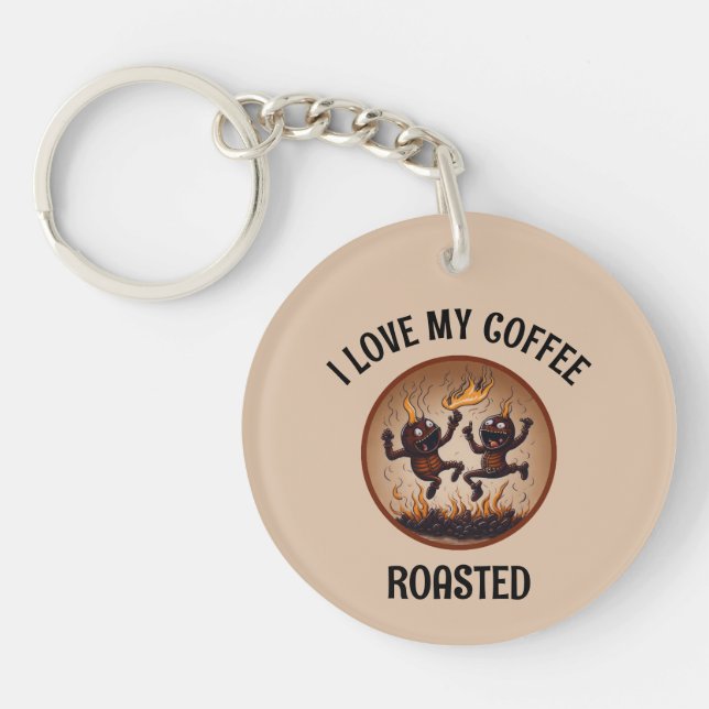 Roasted Coffee Acrylic Key Ring (Front)