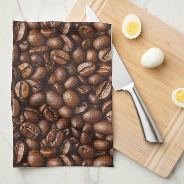 Roasted Coffee Beans Tea Towel (Quarter Fold)