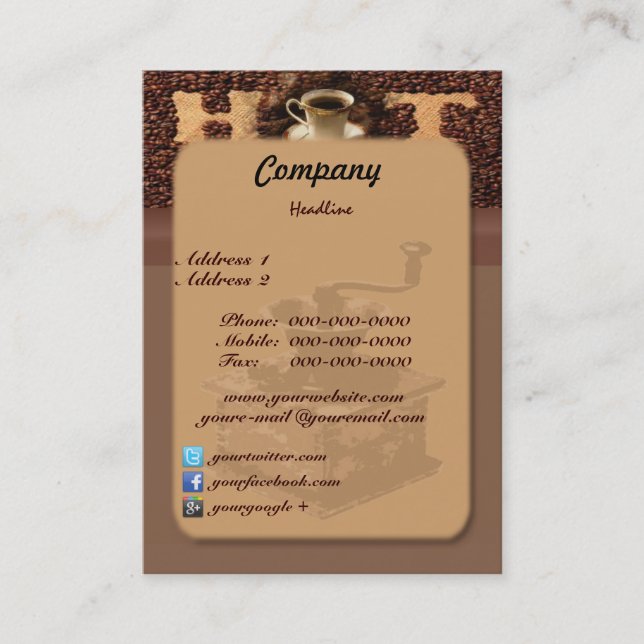 Roasted Coffee Business Card (Front)