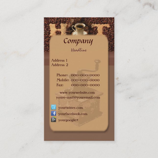 Roasted Coffee Business Card (Front)