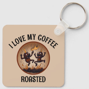 Roasted Coffee Metal Key Ring