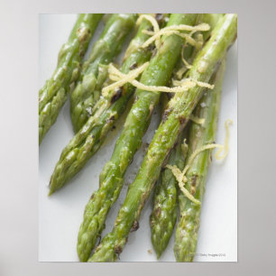 Roasted green asparagus with lemon zest, poster