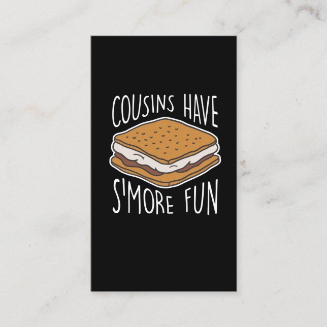 Roasted Marshmallows Camping Cousins S'more Fun Business Card (Front)