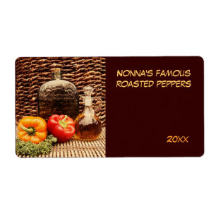 roasted peppers canning label