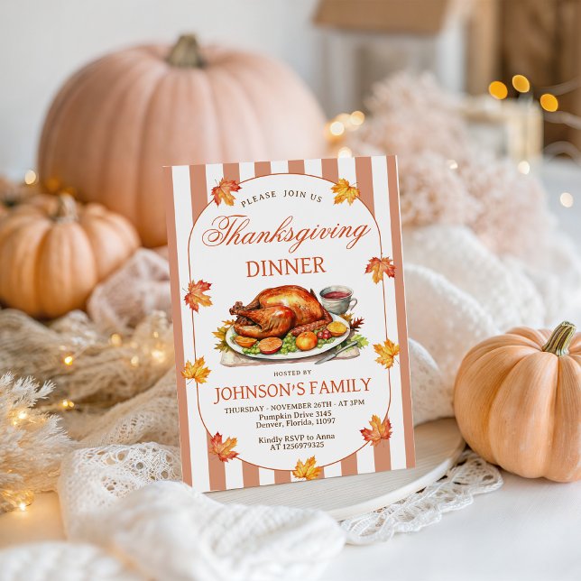 Roasted Turkey Thanksgiving Dinner Invite (Creator Uploaded)
