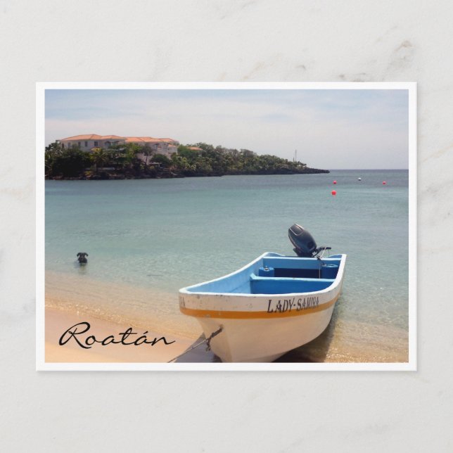 roatán boat postcard (Front)