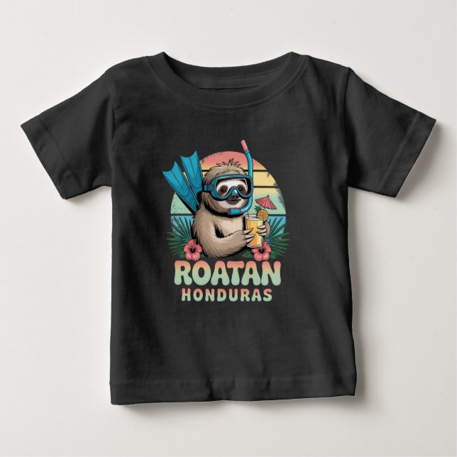 Roatan Honduras Sloth, Roatan Sloth, Roatan  Baby T-Shirt (Front)