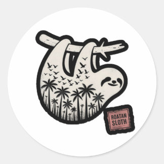 Roatan Honduras Sloth, Roatan Sloth, Roatan Classic Round Sticker
