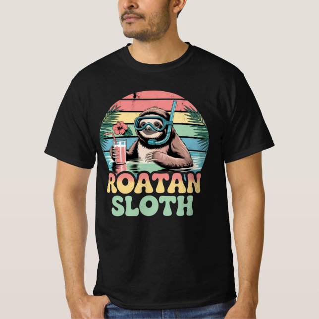 Roatan Honduras Sloth, Roatan Sloth, Roatan T-Shirt (Front)