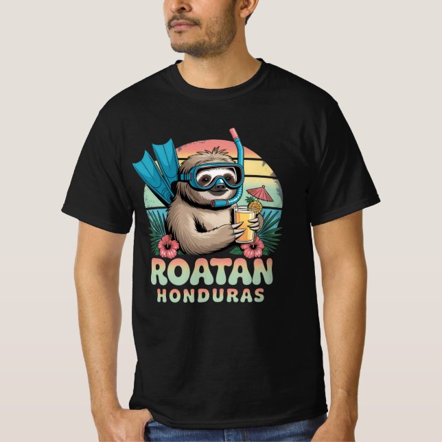 Roatan Honduras Sloth, Roatan Sloth, Roatan  T-Shirt (Front)