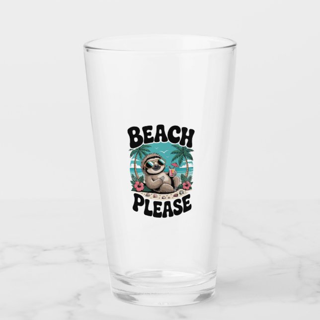 Roatan Honduras Sloth Summer Glass (Front)
