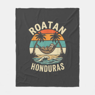 Roatan Honduras Sloth T-Shirt Fleece Blanket