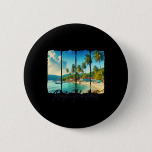 Roatan Honduras Travel Trip Brushstroke Meet Me In 6 Cm Round Badge