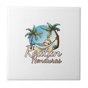 Roatan Sloth Animal Lovers For Men Women Kids Long Tile