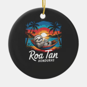 Roatan Sloth, Roatan Honduras Sloth, Roatan T-Shir Ceramic Tree Decoration