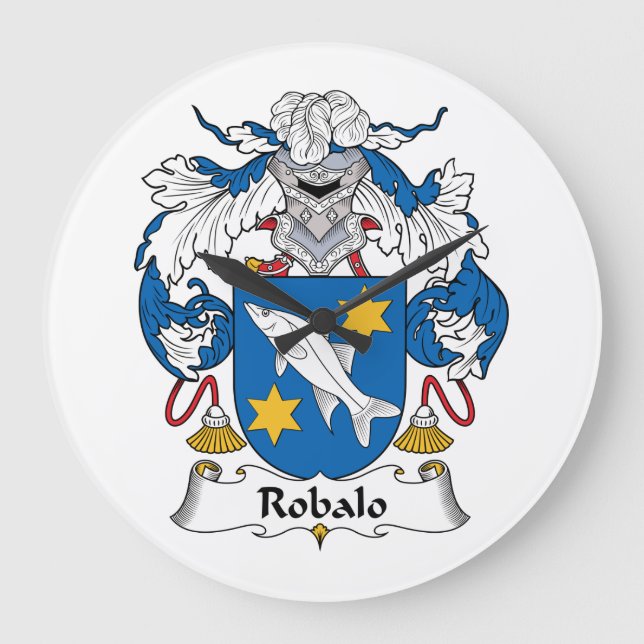 Robalo Family Crest Large Clock (Front)