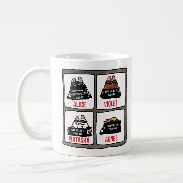 Robber Mice Mugshot-Mug with Sneaking Natasha Coffee Mug (Left)
