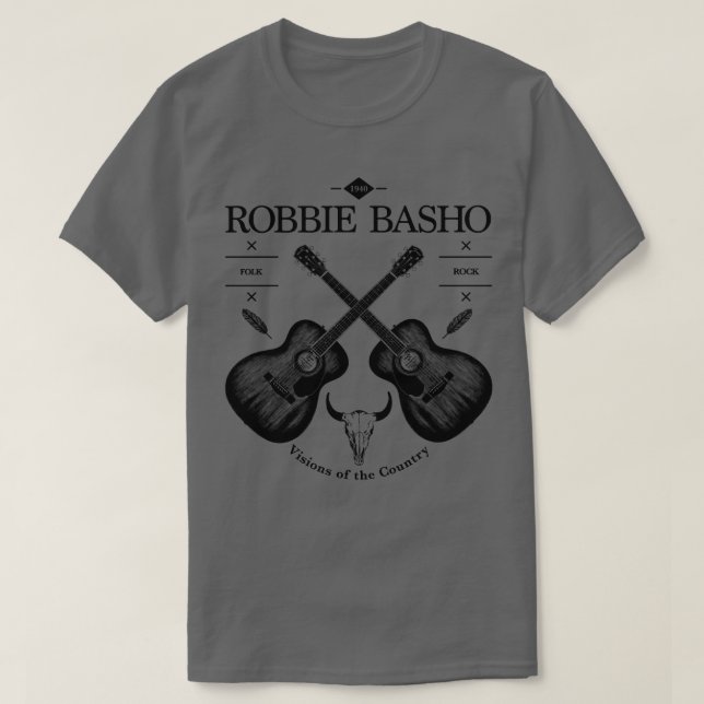 Robbie Basho Acoustic Guitar Logo T-Shirt (Design Front)