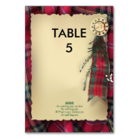Robbie Burns Formal Table marker