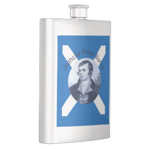 Robbie Burns - In Blue Oidhche Bhlas Burns Saltire Hip Flask