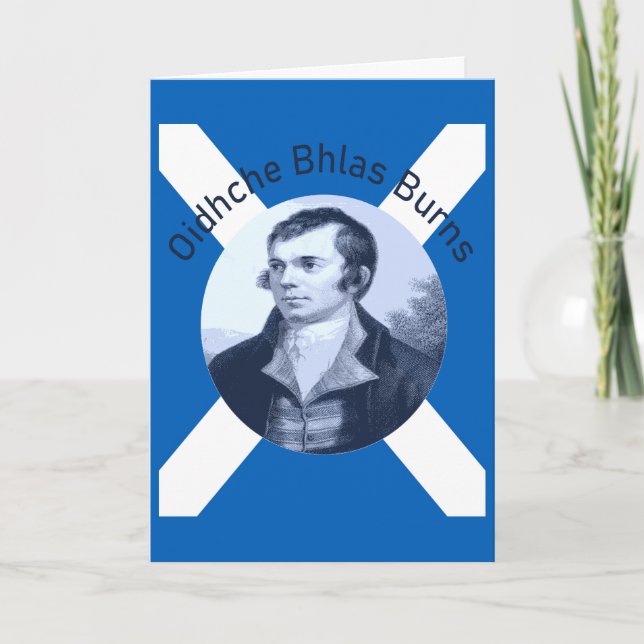 Robbie Burns - In Blue Oidhche Bhlas Greeting Card (Front)