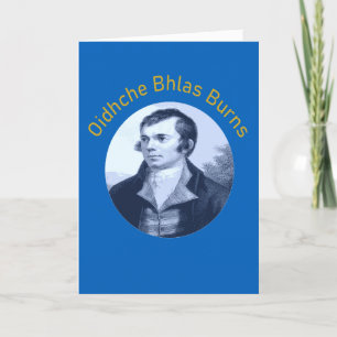 Robbie Burns - Oidhche Bhlas Burns Yellow Text Holiday Card