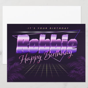 Robbie Name Vorname lila retro Karte Geburtstag Card