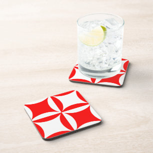 Robbing Peter to Pay Paul Red Pattern Coaster