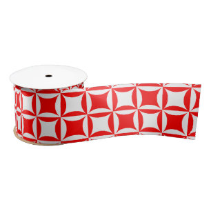 Robbing Peter to Pay Paul Red Pattern Satin Ribbon