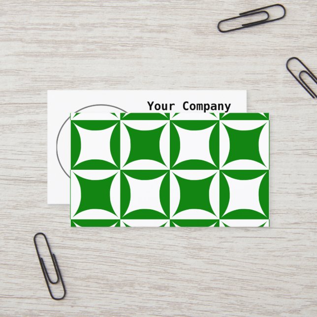 Robbing Peter to Pay Pual Green Pattern Business Card (Front/Back In Situ)