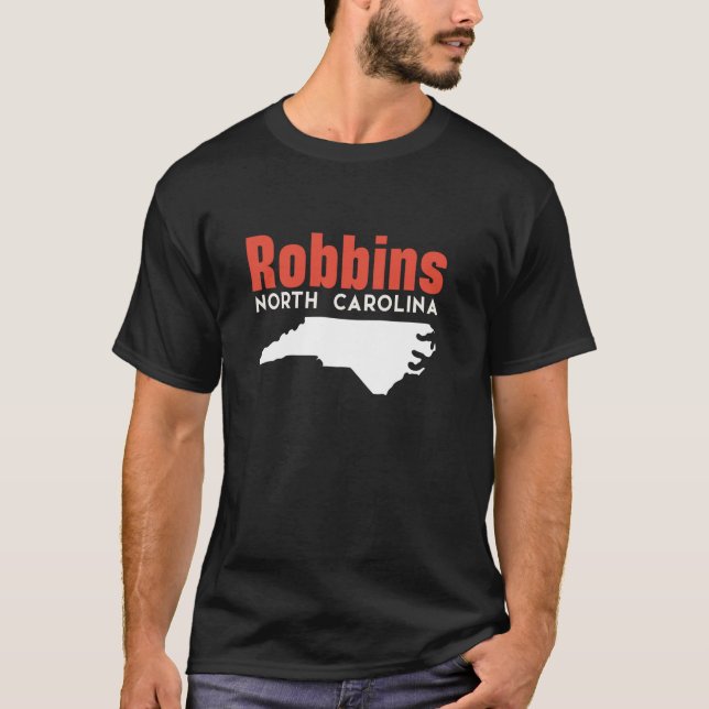 Robbins North Carolina USA State America Travel T-Shirt (Front)