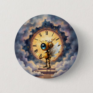 Robby the Winged Timekeeper 6 Cm Round Badge