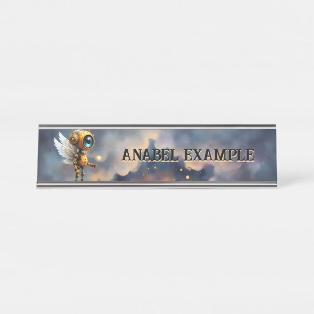 Robby the Winged Timekeeper – Wings of Time Series Desk Name Plate (Front)