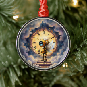 Robby the Winged Timekeeper – Wings of Time Series Metal Tree Decoration