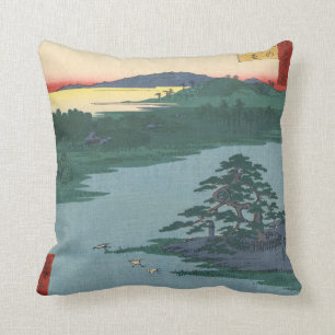 Robe-Hanging Pine Senzoku Pond Japanese Art Cushion