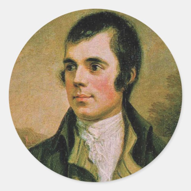 Robert Burn, celebrating Burn's night Classic Round Sticker (Front)