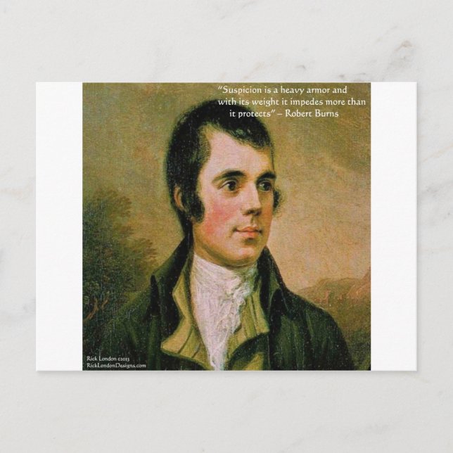 Robert Burns & Famous Suspicion Quote Postcard (Front)