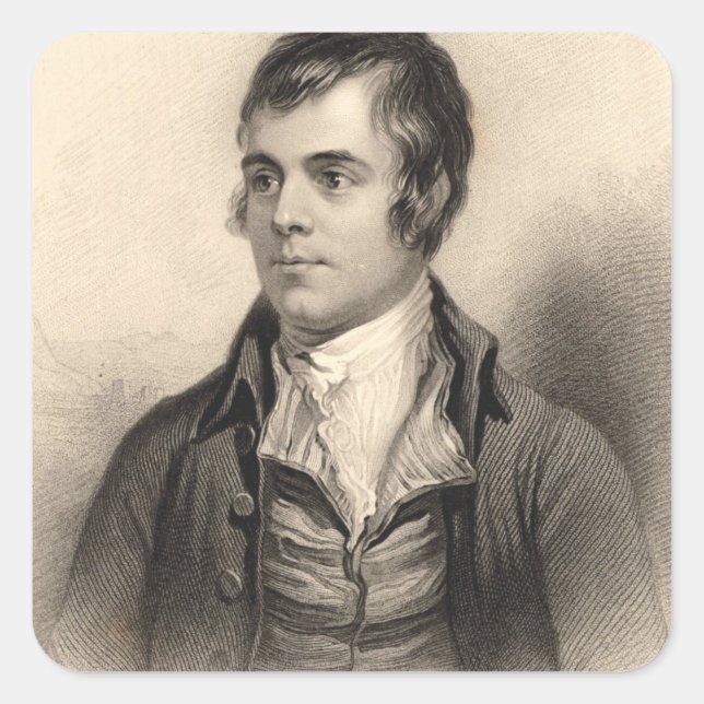 Robert Burns Portrait Square Sticker (Front)