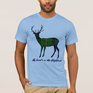 Robert Burns Quote Clan GordonTartan Stag T-Shirt
