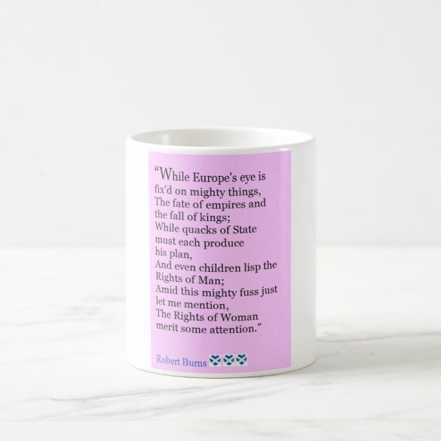 Robert Burns Quote, The Rights Of Women Coffee Mug (Center)