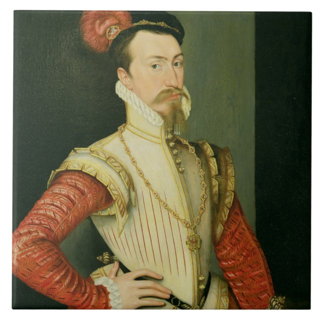Robert Dudley (1532-88) 1st Earl of Leicester, c.1 Tile (Front)