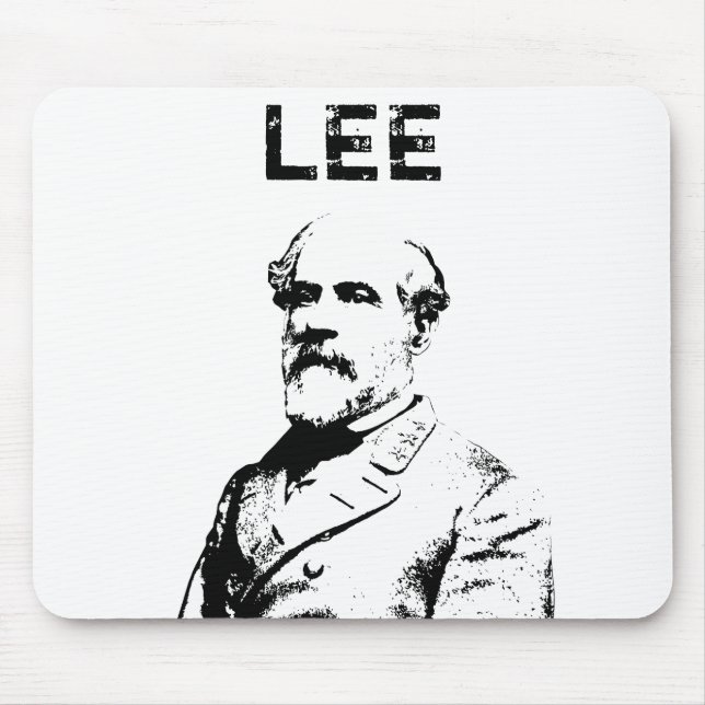 Robert E. Lee -- Black and White Mouse Pad (Front)
