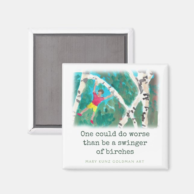 Robert Frost Poem Birches Hand-Illustrated Magnet (Front/Back)