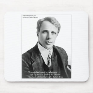 Robert Frost "Road Travelled" Quote On Cards & Mouse Pad